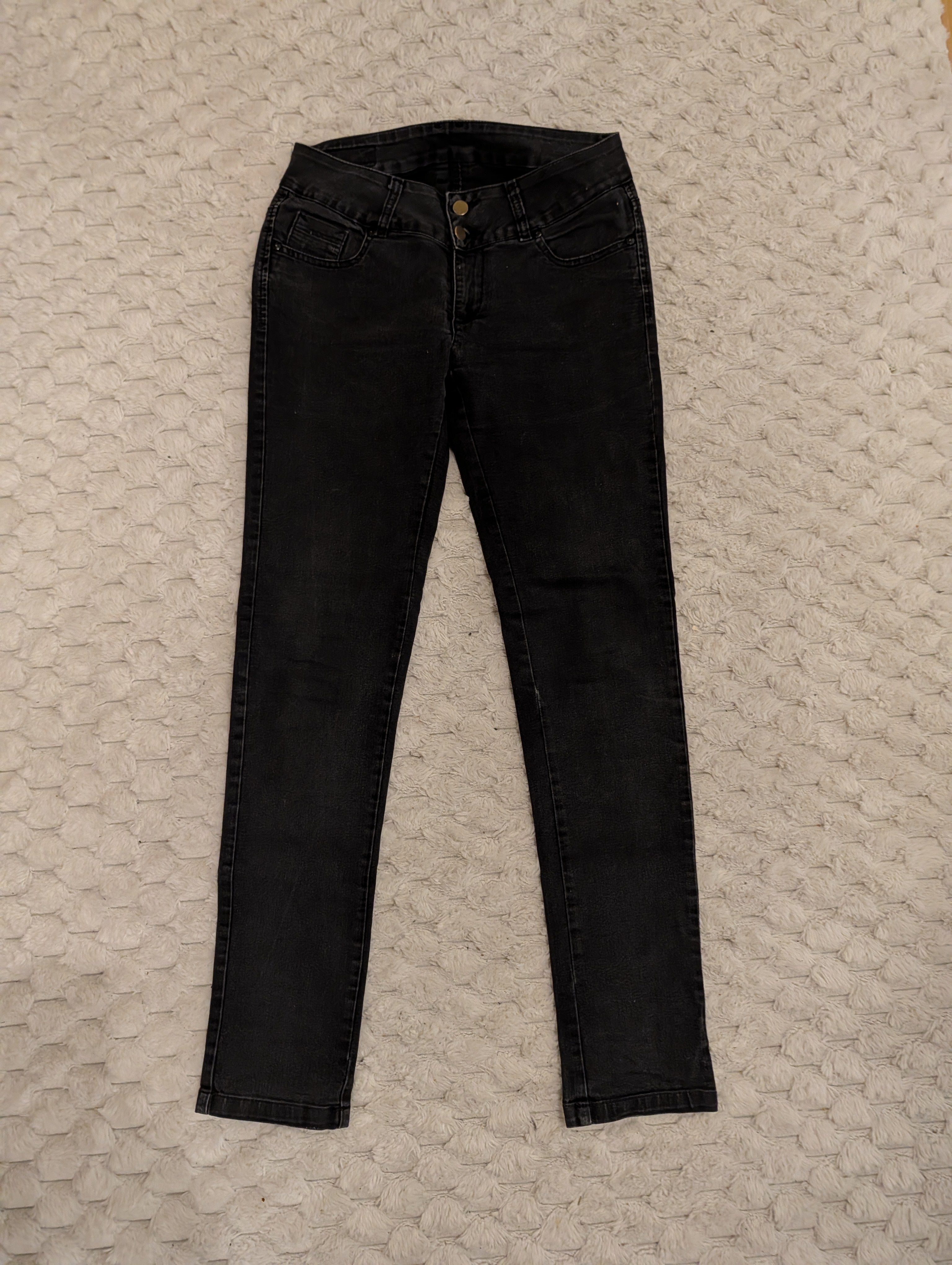 Czarne Spodnie Jeansowe Slim XXS