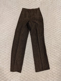 Brązowe Spodnie Tweedowe High Waist M