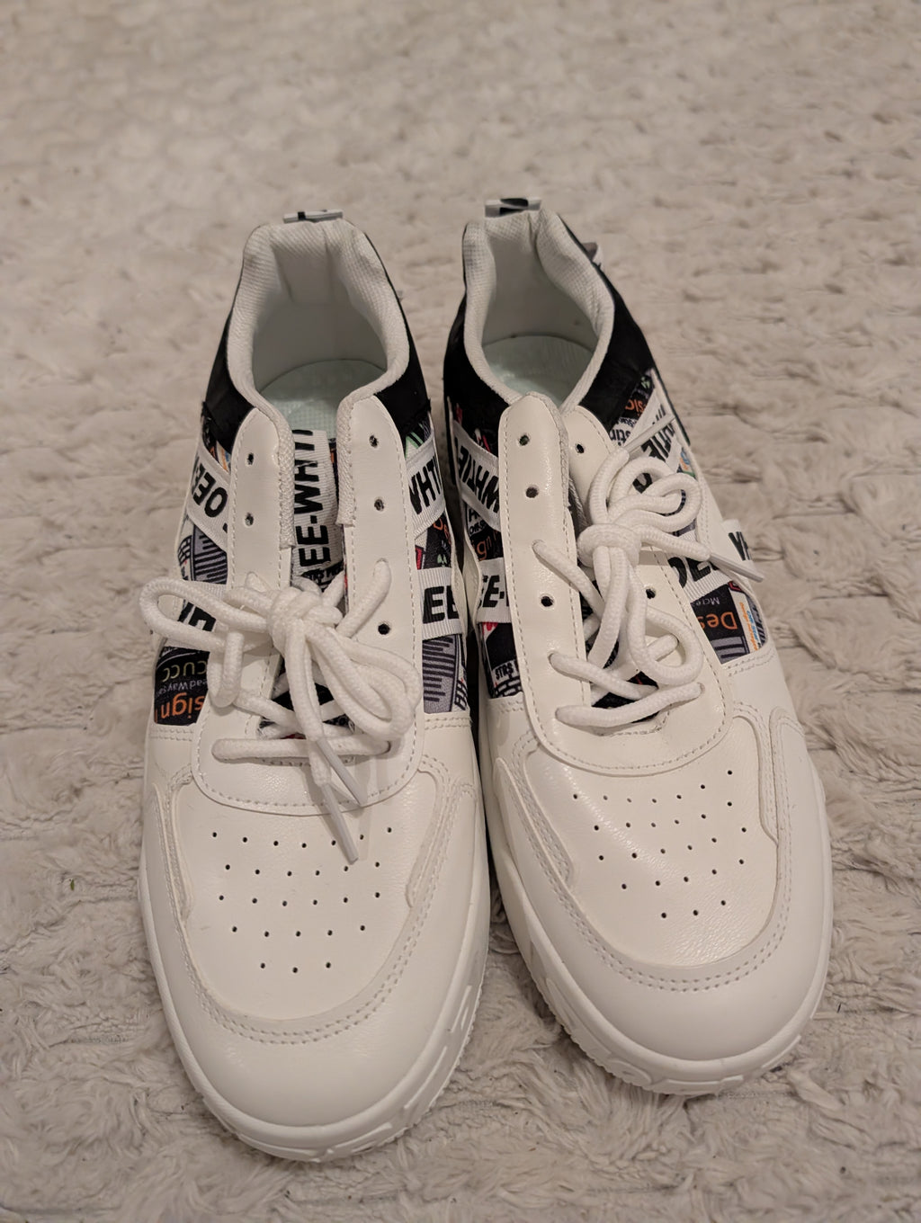 Białe Sneakersy z Nadrukiem Street Style Męskie 41