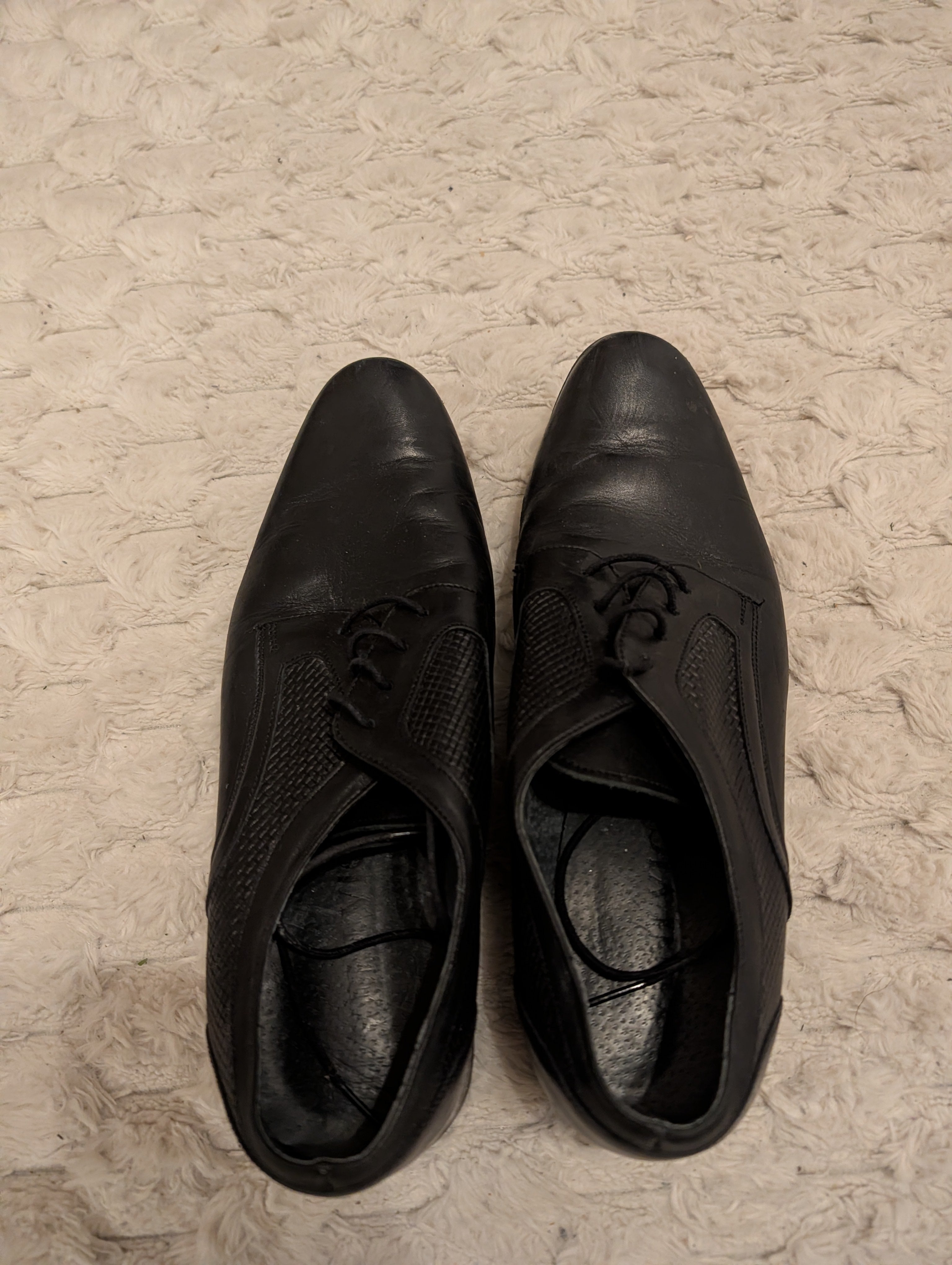 Czarne Skórzane Półbuty Męskie Eleganckie 38